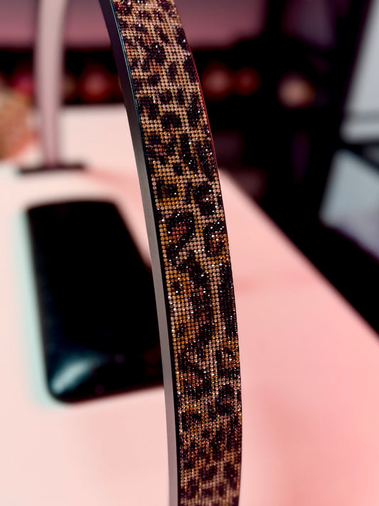 Leopard Crystal Half-Moon LED Nail Lamp