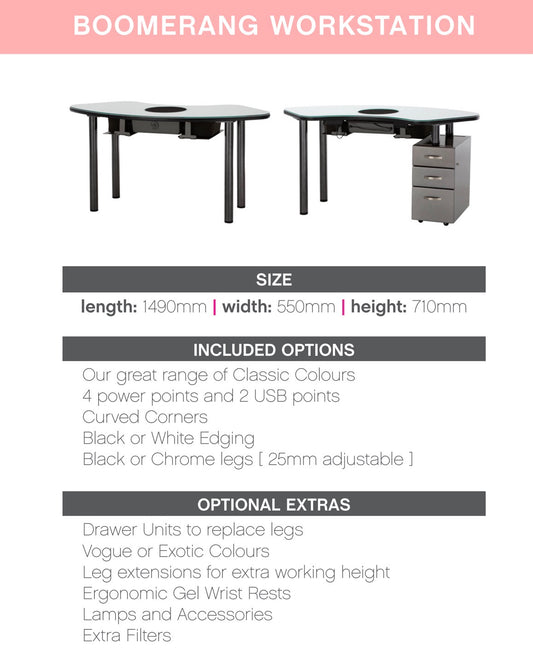 Emendee Nail Table Rent/Buy
Regular | Dust Extraction Desk