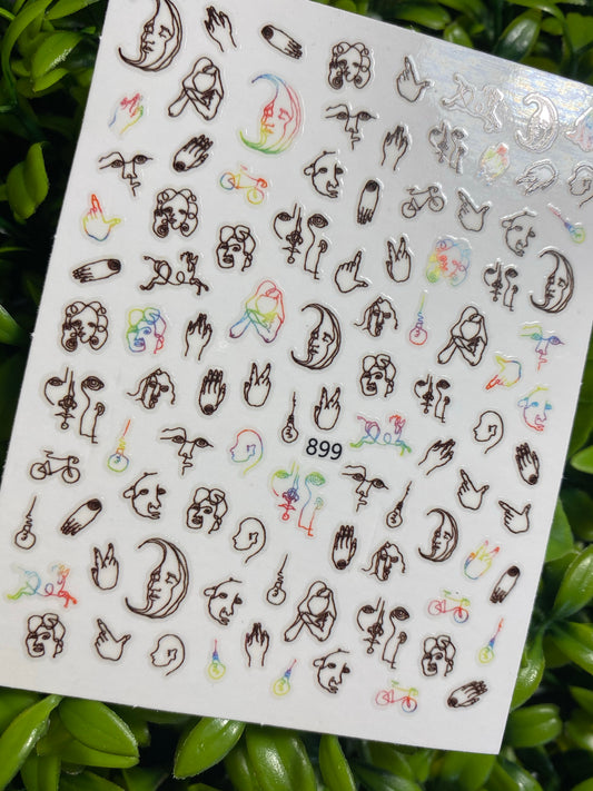 Abstract Nail Stickers