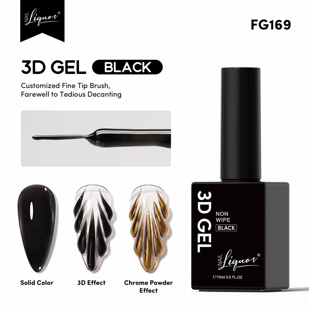 3D Nail Art Gel in a Bottle – Black & White