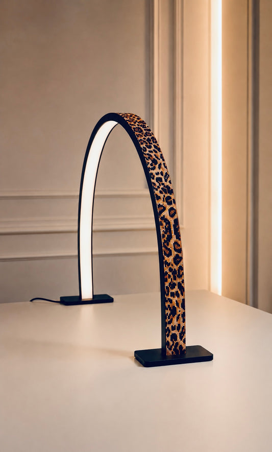 Leopard Crystal Half-Moon LED Nail Lamp