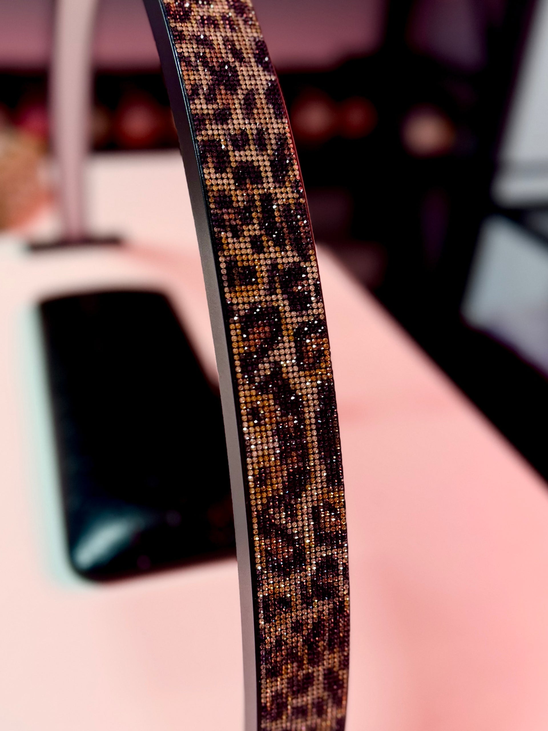 Leopard Crystal Half-Moon LED Nail Lamp