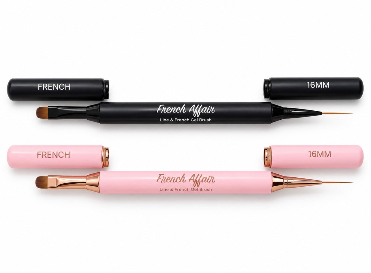 French Affair – Dual Ended French & 16mm Liner Gel Brush
