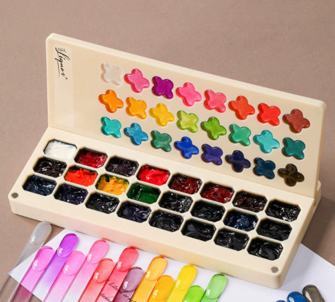 24 Colour Jelly Pat Pat Gel Palette – Translucent Nail Art Gels