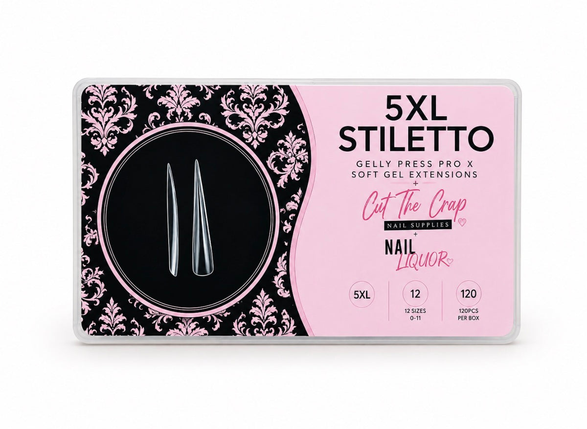 Gelly Press Pro X 5XL Soft Gel Nail Extensions – Stiletto & Coffin | 120 Tips
