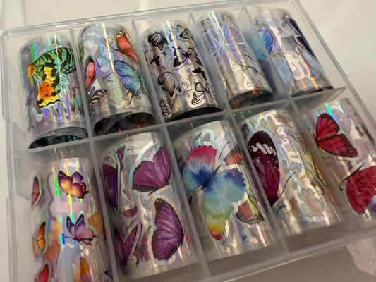 Holographic Butterfy Foils