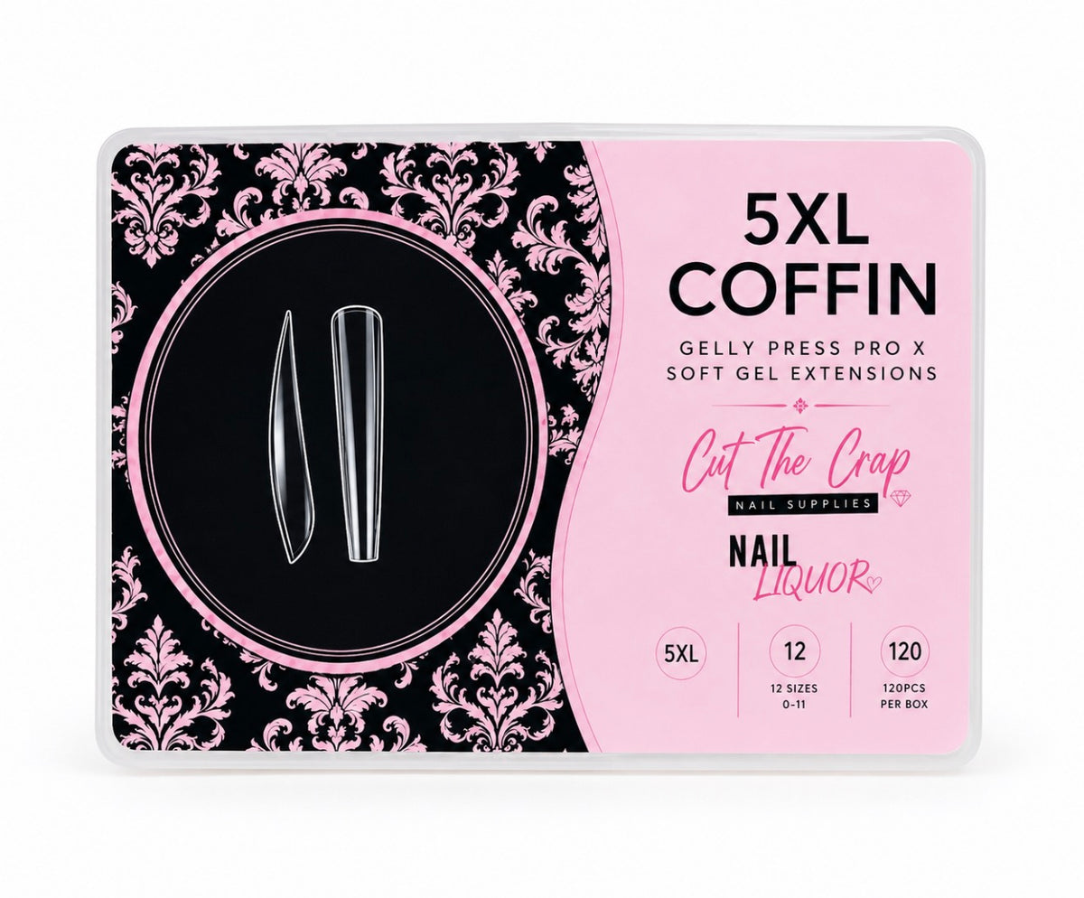 Gelly Press Pro X 5XL Soft Gel Nail Extensions – Stiletto & Coffin | 120 Tips
