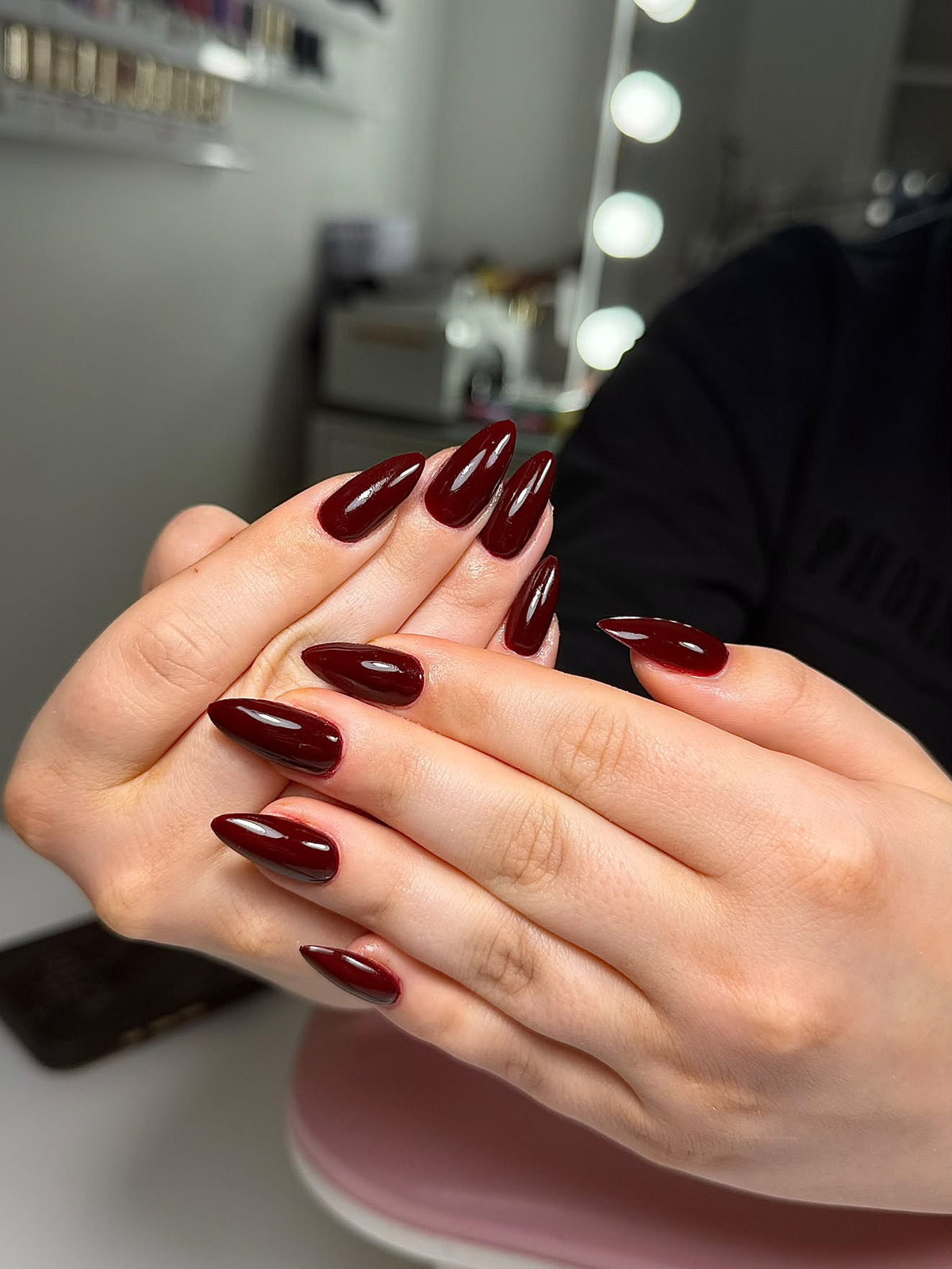Black Cherry Merlot Gel Polish | Deep Burgundy Red Nail Colour