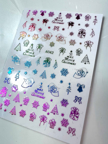 Rainbow  Christmas Stickers