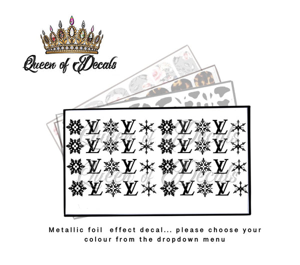 Metallic LV Monogram with signature logo snowflakes
